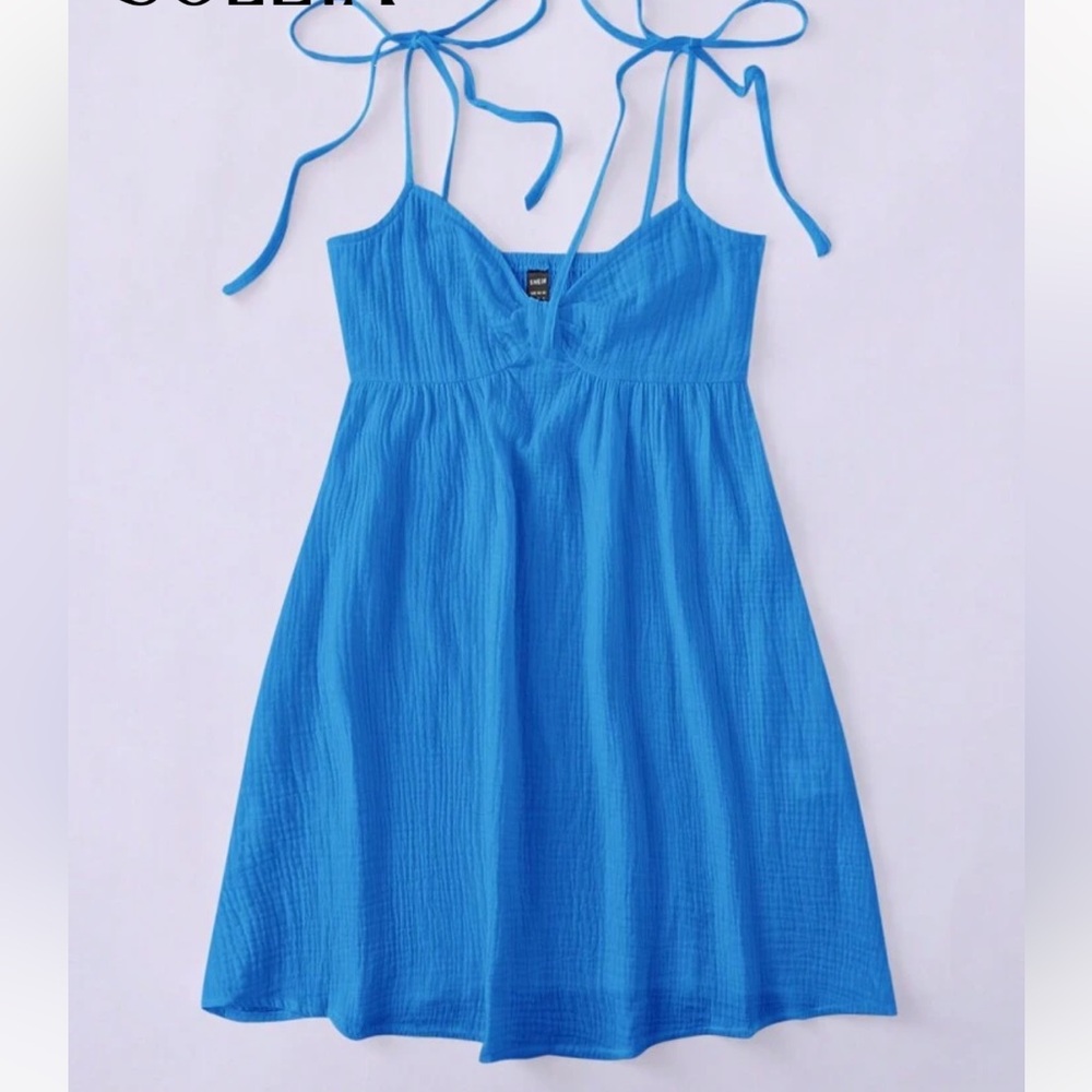Blue Sundress with Tie Straps